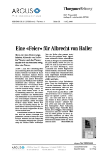 Eine ‚Feier` für Albrecht von Haller, Thurgauer Zeitung, 18.10.2008