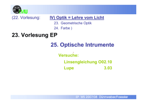 23. Vorlesung EP 25. Optische Intrumente