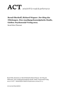 Bernd Oberhoff, Richard Wagner. Der Ring des Nibelungen. Eine