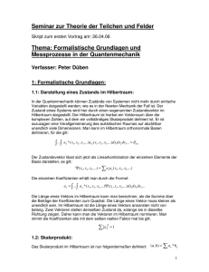 Paper zu Formalistische Grundlagen und Messprozesse in der Q.M.