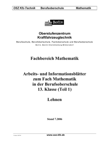 OSZ Kfz-Technik Berufsoberschule Mathematik - Joerg