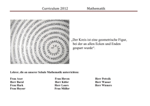 Curriculum 2012 Mathematik „Der Kreis ist eine geometrische Figur