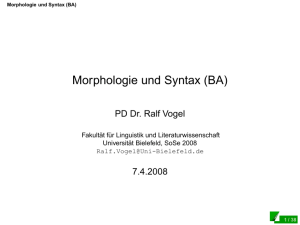 Morphologie und Syntax (BA) - Universität Bielefeld