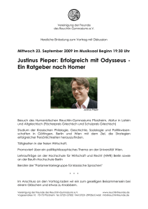 Justinus Pieper: Erfolgreich mit Odysseus