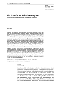 Ein Frankfurter Sicherheitsregime - sub\urban. zeitschrift für kritische