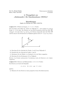 2. ¨Ubungsblatt zur ” Mathematik 1 für Maschinenbauer (WING