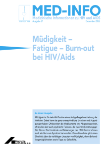 Müdigkeit – Fatigue – Burn-out bei HIV/Aids - Deutsche AIDS