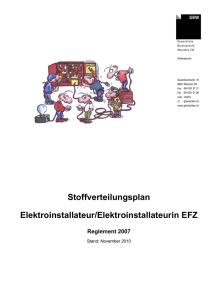 Elektroinstallateur/in (EFZ) - Gewerbliche Berufsschule Wetzikon