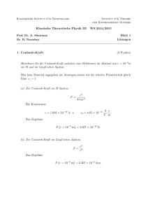 Klassische Theoretische Physik III WS 2014/2015 Blatt 1 Lösungen