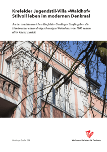Krefelder Jugendstil-Villa »Waldhof« Stilvoll leben im modernen