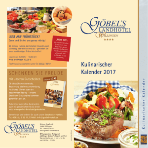 Kulinarischer Kalender 2017
