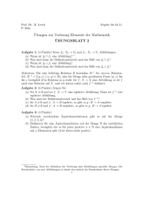 ¨Ubungen zur Vorlesung Elemente der Mathematik ¨UBUNGSBLATT 2