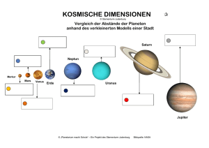 Kosmische Dimensionen (Klettspiel Planetenabstände)