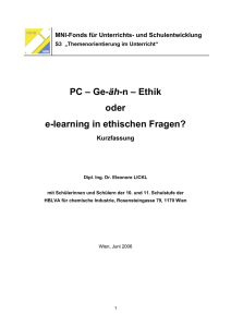 PC – Ge-äh-n – Ethik oder e-learning in ethischen Fragen?