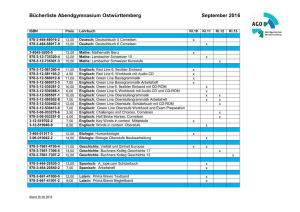 Bücherliste Abendgymnasium Ostwürttemberg September 2016