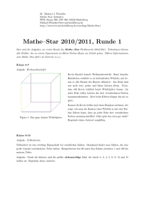 Mathe–Star 2010/2011, Runde 1 - IWR Heidelberg