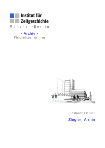 Archiv - Findmittel online Ziegler, Armin