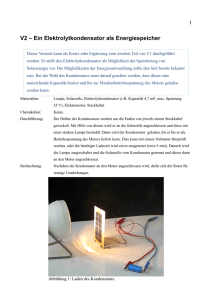 V2 – Ein Elektrolytkondensator als Energiespeicher