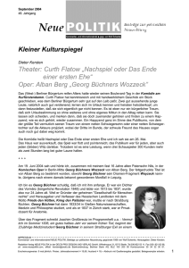 Oper: Alban Berg „Georg Büchners W