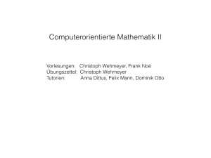 Computerorientierte Mathematik I