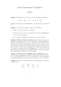Vorkurs Mathematik:¨Ubungsblatt 6