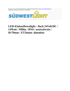 LED-EinbauDownlight - flach 24Volt/DC / 14Watt