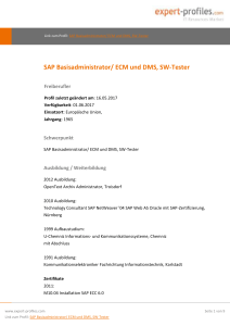 SAP Basisadministrator/ ECM und DMS, SW-Tester - expert