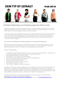 Praktikum Marketing und Projektmanagement Online (m/w)