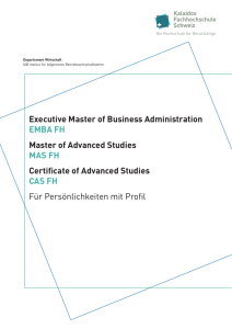 Executive Master of Business Administration EMBA FH Master of