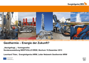 Geothermie – Energie der Zukunft? - Deutsches Bergbau
