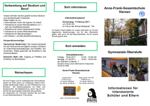 Informationen für interessierte Schüler und Eltern Anne