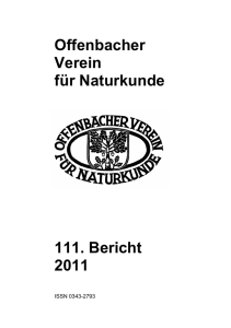 Band 111 / 2011 - Offenbacher Verein für Naturkunde