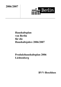 Haushaltsplan 2006/2007