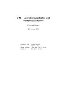 V21 - Operationsverstärker und Feldeffekttransistor