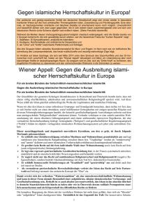 Gegen islamische Herrschaftskultur in Europa! Wiener Appell