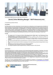 (Senior) Online Marketing Manager – SEA Professional (m/w)