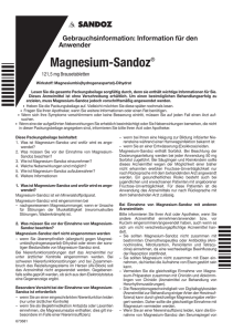 Beipackzettel Magnesium-Sandoz® Brausetabletten - Shop
