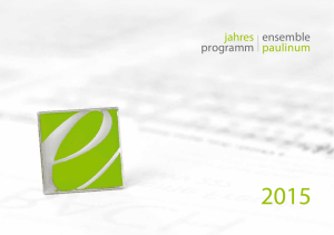 Jahresprogramm 2015 Ensemble Paulinum