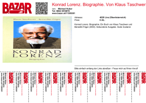 Konrad Lorenz. Biographie. Von Klaus Taschwer (2003).