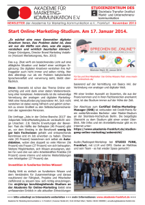 Online-Marketing-Studium. Am 17. Januar 2014.