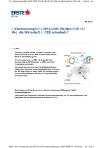 11.03.2014 - EU-Kohäsionspolitik 2014