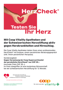Mit Coop Vitality Apotheken und der Schweizerischen Herzstiftung