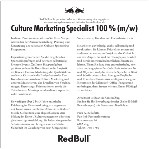 Culture Marketing Specialist 100 % (m/w)