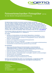 Feinwerkmechaniker/Feinoptiker (m/w)