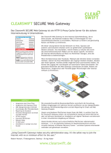 CLEARSWIFT SECURE Web Gateway www.clearswift.de