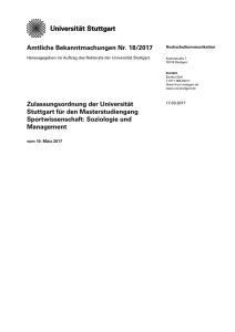Zulassungsordnung - Universität Stuttgart