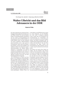 Walter Ulbricht und das Bild Adenauers in der DDR. Das Image des