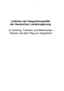 Leitlinien der Integrationspolitik der hessischen Landesregierung