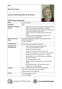 Klaus-Peter Haupt - Deutsches SOFIA Institut