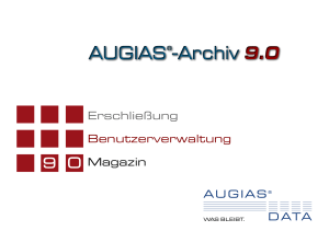 Erschließung Benutzerverwaltung Magazin - AUGIAS-Data